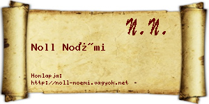 Noll Noémi névjegykártya